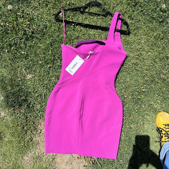 Fuschia Pink Mini Dress - Picture 2 of 3